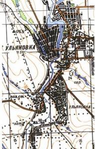 Топографическая карта Ульяновки