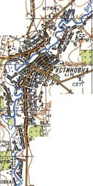 Топографическая карта Устиновки