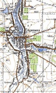 Топографическая карта Аджамки