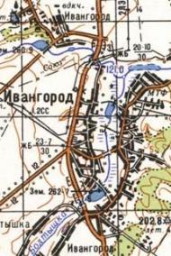 Топографическая карта Ивангорода