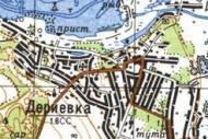 Топографическая карта Дериевки