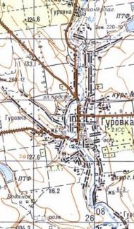 Топографическая карта Гуровки