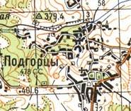 Топографічна карта Підгірців