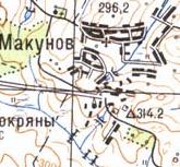Топографическая карта Макунова