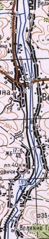 Топографічна карта Великих Глібовичів