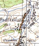 Topographic map of Radokhyntsi