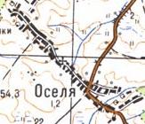 Топографическая карта Осели