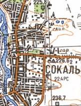 Топографическая карта Сокаля
