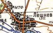 Топографическая карта Лешнева