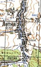 Топографическая карта Литыни