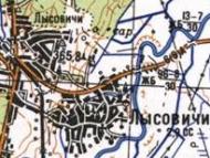 Топографічна карта Лисовичів