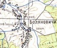 Topographic map of Bolyanovychi
