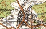 Топографическая карта Подкамня