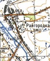Топографическая карта Райгородки