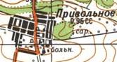 Topographic map of Pryvilne