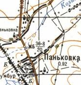Топографическая карта Паньковки