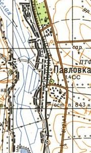 Топографическая карта Павловки