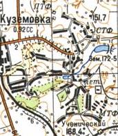 Топографическая карта Куземовки