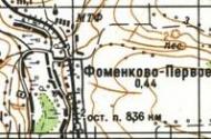 Топографічна карта Хоменкового Першого