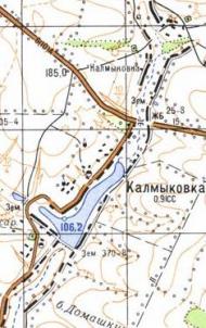 Топографічна карта Калмиківки