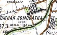 Топографічна карта Южньої Ломуватки