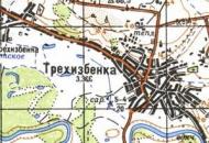 Топографическая карта Трехизбенки