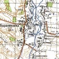 Топографическая карта Бараниковки