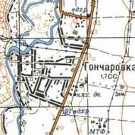 Topographic map of Goncharivka