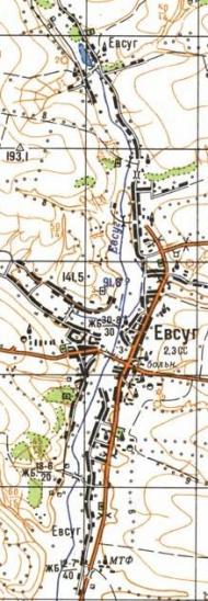 Топографічна карта Євсуга