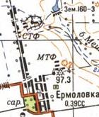 Топографическая карта Ермоловки