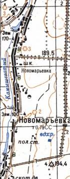Топографическая карта Новомарьевки