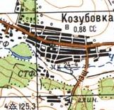Топографическая карта Козубовки