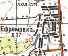 Топографическая карта Ефремовки