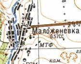 Топографическая карта Маложеневки