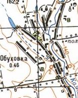Топографическая карта Обуховки