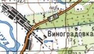 Топографическая карта Виноградовки