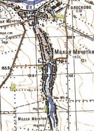 Топографическая карта Малой Мечетни