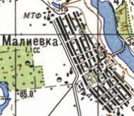 Топографическая карта Малиевки