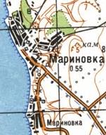Топографическая карта Мариновки