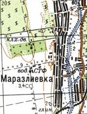 Топографическая карта Маразлеевки