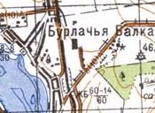 Топографическая карта Бурлачья Балки