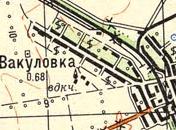 Топографическая карта Вакуловки