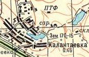 Топографическая карта Калантаевки