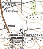 Топографічна карта Гвоздівки