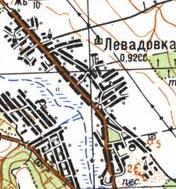 Топографічна карта Левадівки