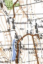 Топографічна карта Новокарбівки