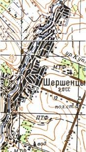 Топографічна карта Шершенців
