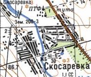 Топографическая карта Скосаревки