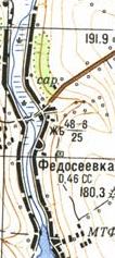 Топографическая карта Федосеевки