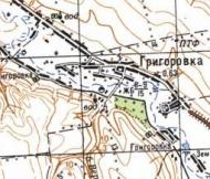 Топографическая карта Григоровки